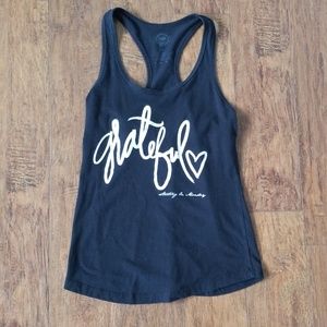 Black workout or everyday tank "grateful"